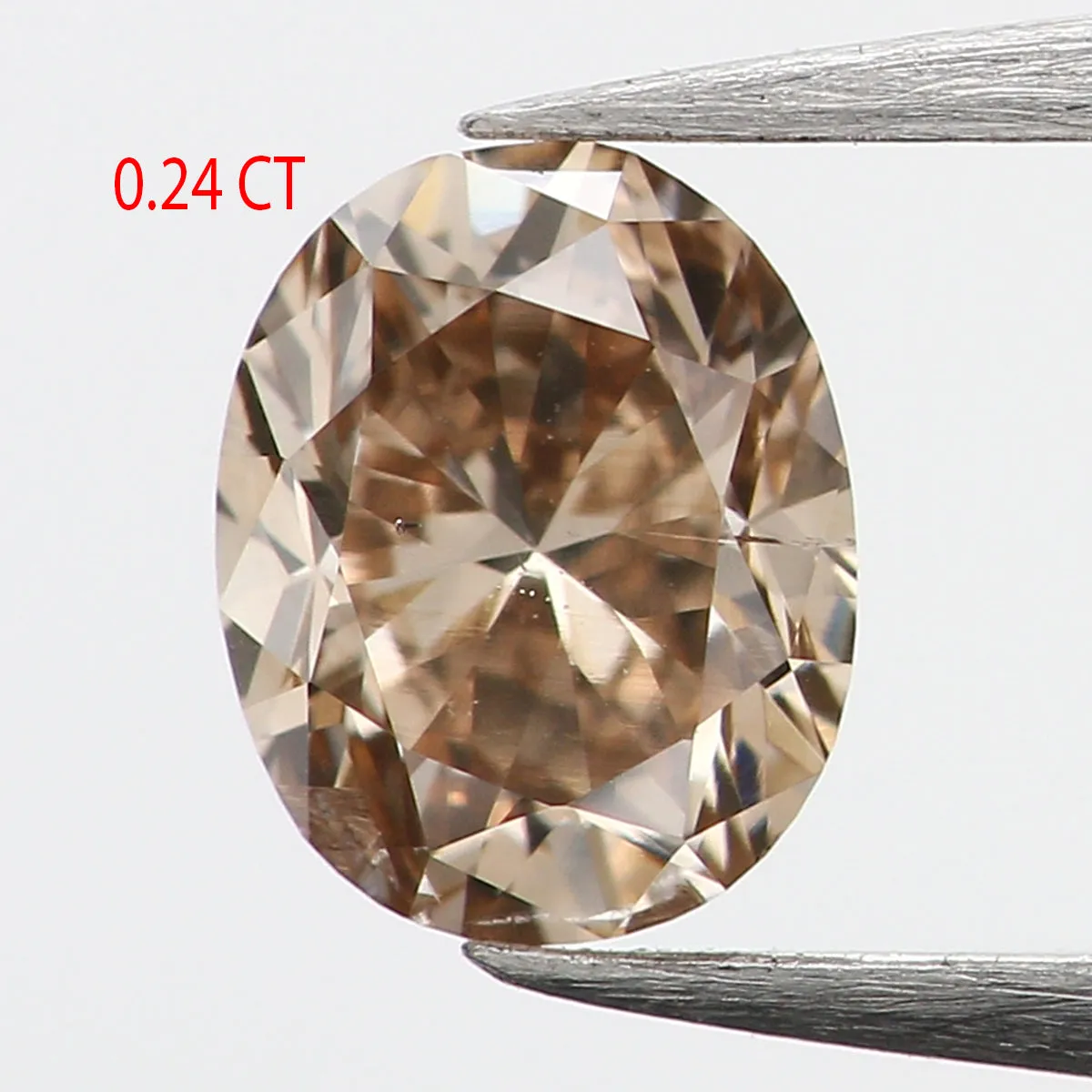 0.24 Ct Natural Loose Diamond, Oval Diamond, Brown Diamond, Antique Diamond, Rustic Diamond, Polished Diamond, Real Diamond KR23