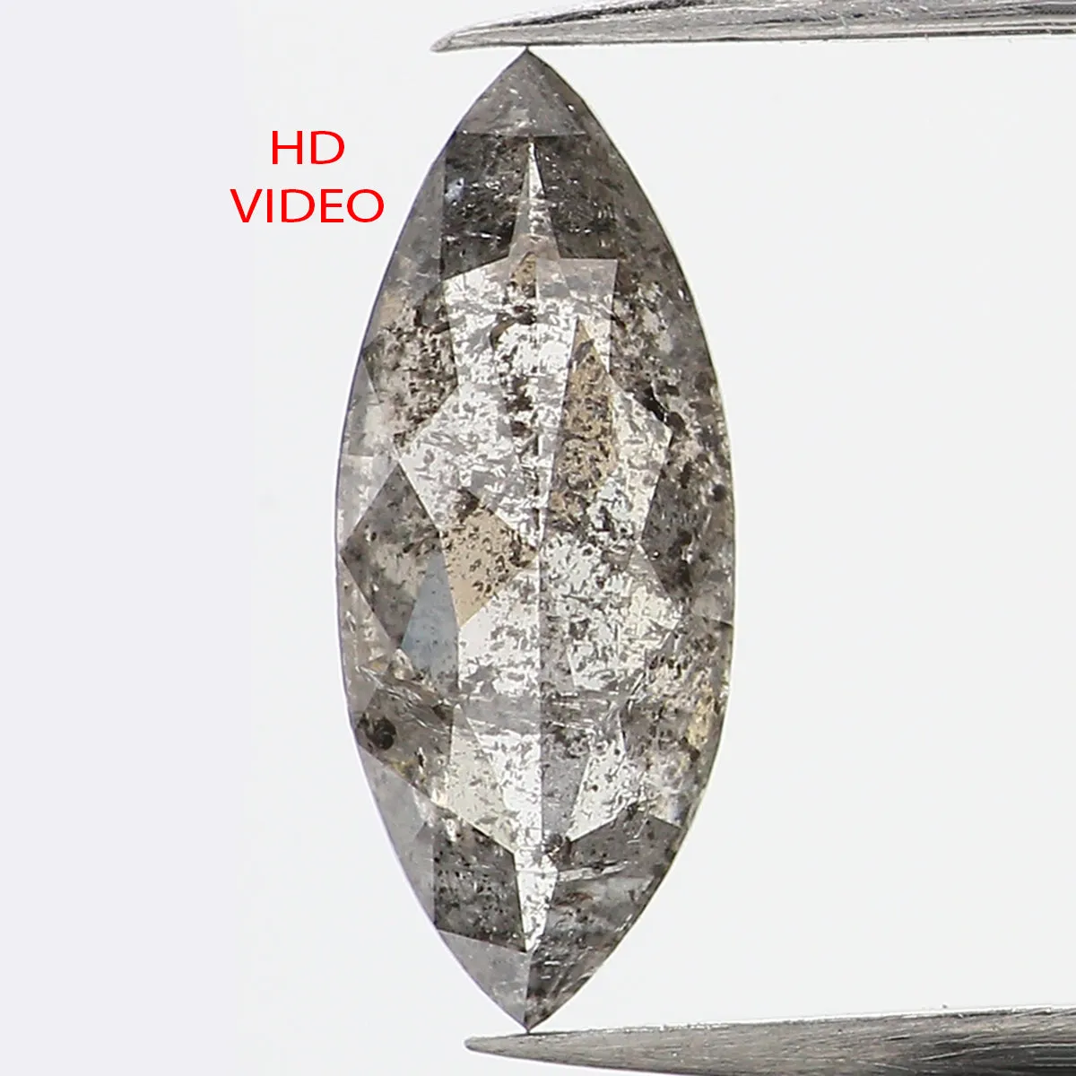 0.73 CT Natural Loose Marquise Shape Diamond Salt And Pepper Marquise Rose Cut Diamond 9.90 MM Black Grey Color Marquise Cut Dia