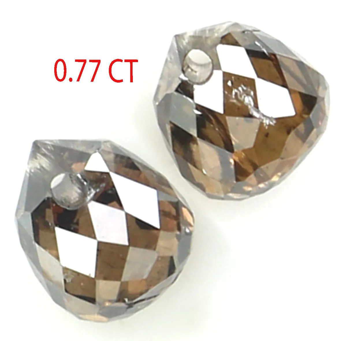 0.77 Ct Natural Loose Diamond, Black Brown Diamond, briolette Diamond, Drop Cut Diamond, Rose Cut Real Rustic Diamond, L9491