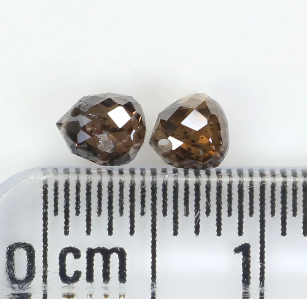 0.77 Ct Natural Loose Diamond, Black Brown Diamond, briolette Diamond, Drop Cut Diamond, Rose Cut Real Rustic Diamond, L9491