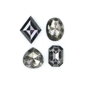 0.98 CT Natural Loose Mix Shape Diamond Salt And Pepper Mix Shape Diamond 4.00 MM Black Grey Color Mix Shape Shape Rose Cut Diam