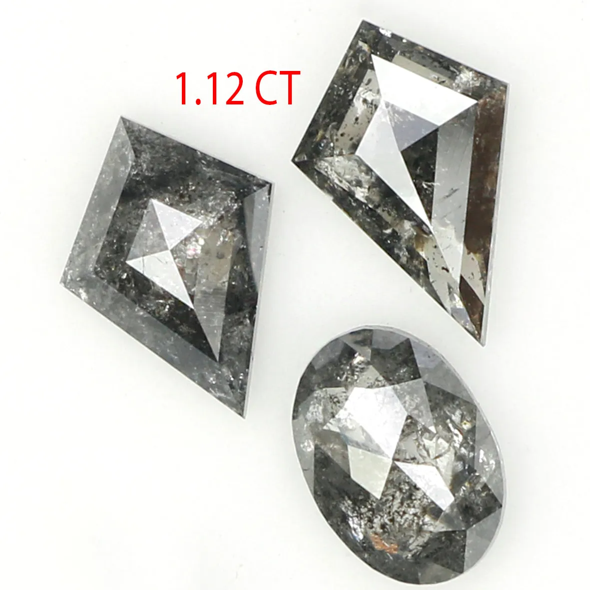 1.12 Ct Natural Loose Diamond, Mix Diamond, Salt And Pepper Diamond, Black Diamond, Grey Diamond, Minimal Diamond, Geometric Dia