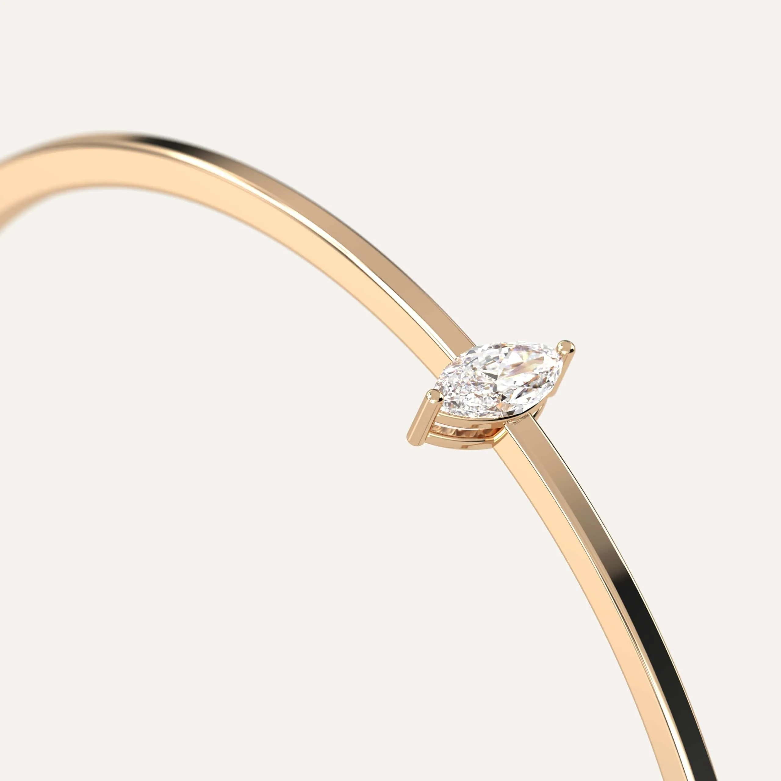 1/2 carat Marquise Diamond Solitaire, Bangle Bracelet