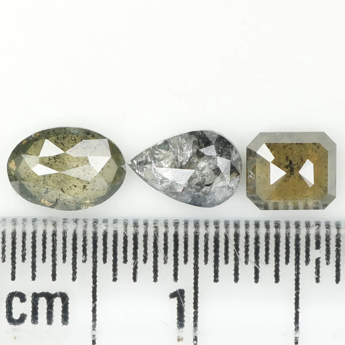 1.25 Ct Natural Loose Diamond, Mix Shape, Black Diamond, Pear Diamond, Emerald Diamond, Oval Diamond, Rustic Diamond KDL005