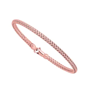 14k Rose Gold Weaved Women's Bangle Bracelet, 7.25