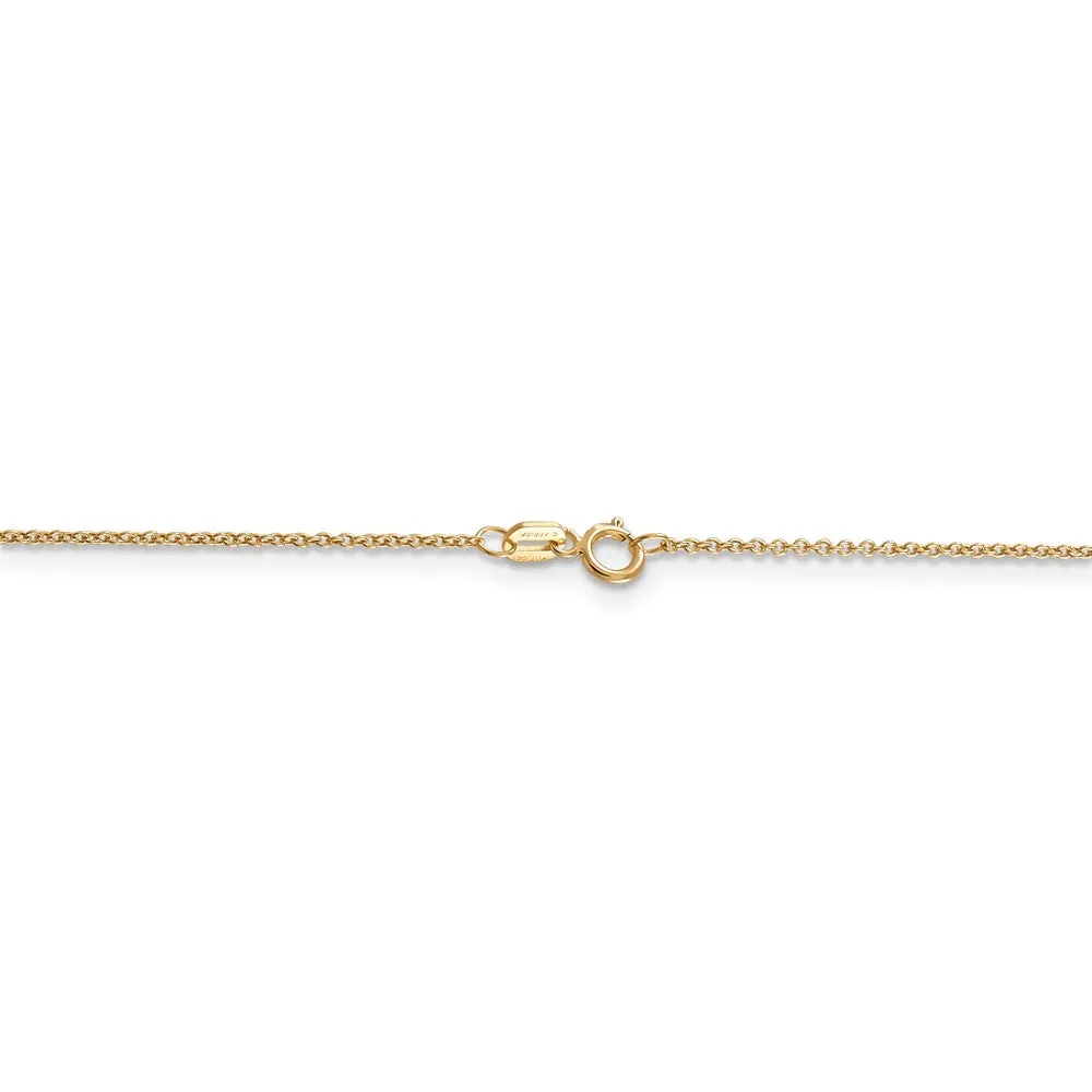 14k Yellow Gold & Rhodium Diagonal Stripe Lighthouse Necklace