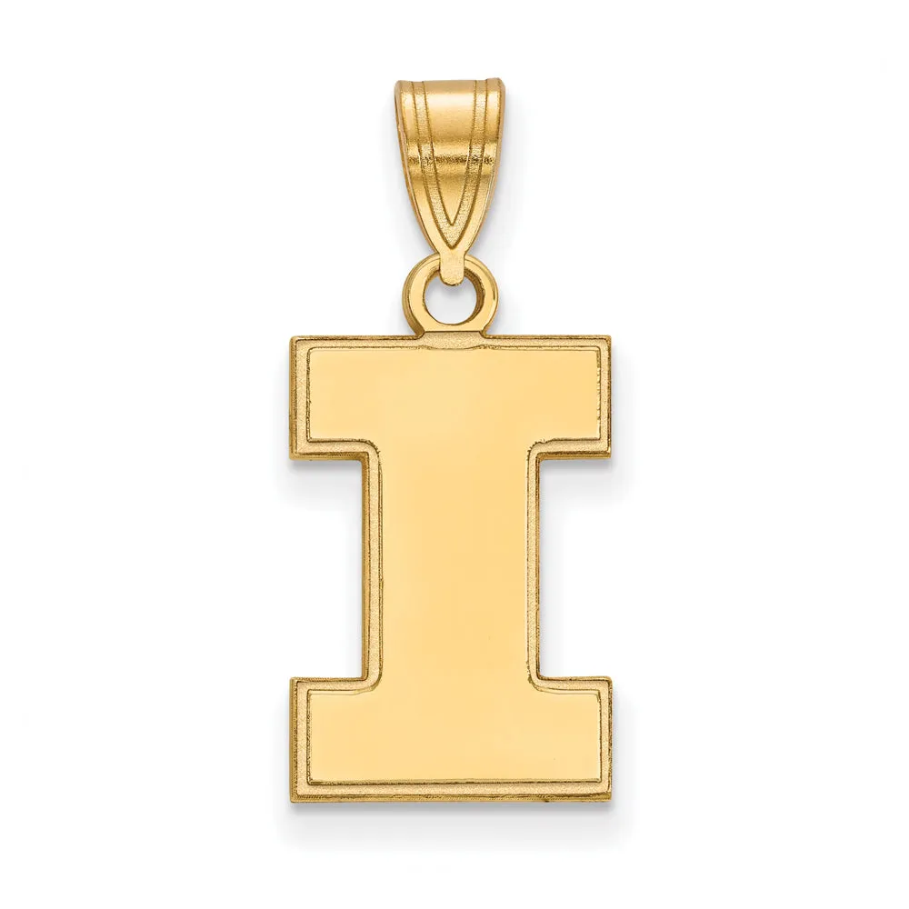 14k Yellow Gold U. of Illinois Medium Initial I Pendant