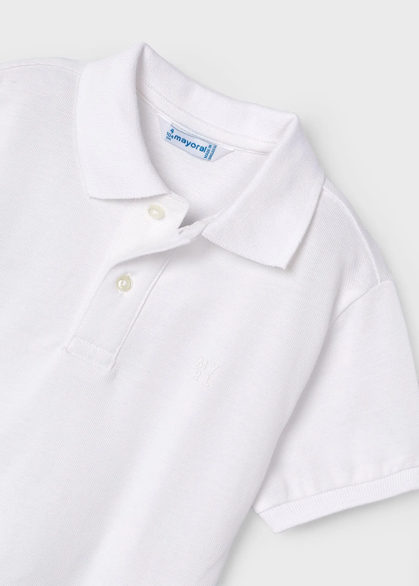 150 - Basic s/s polo for boy - White