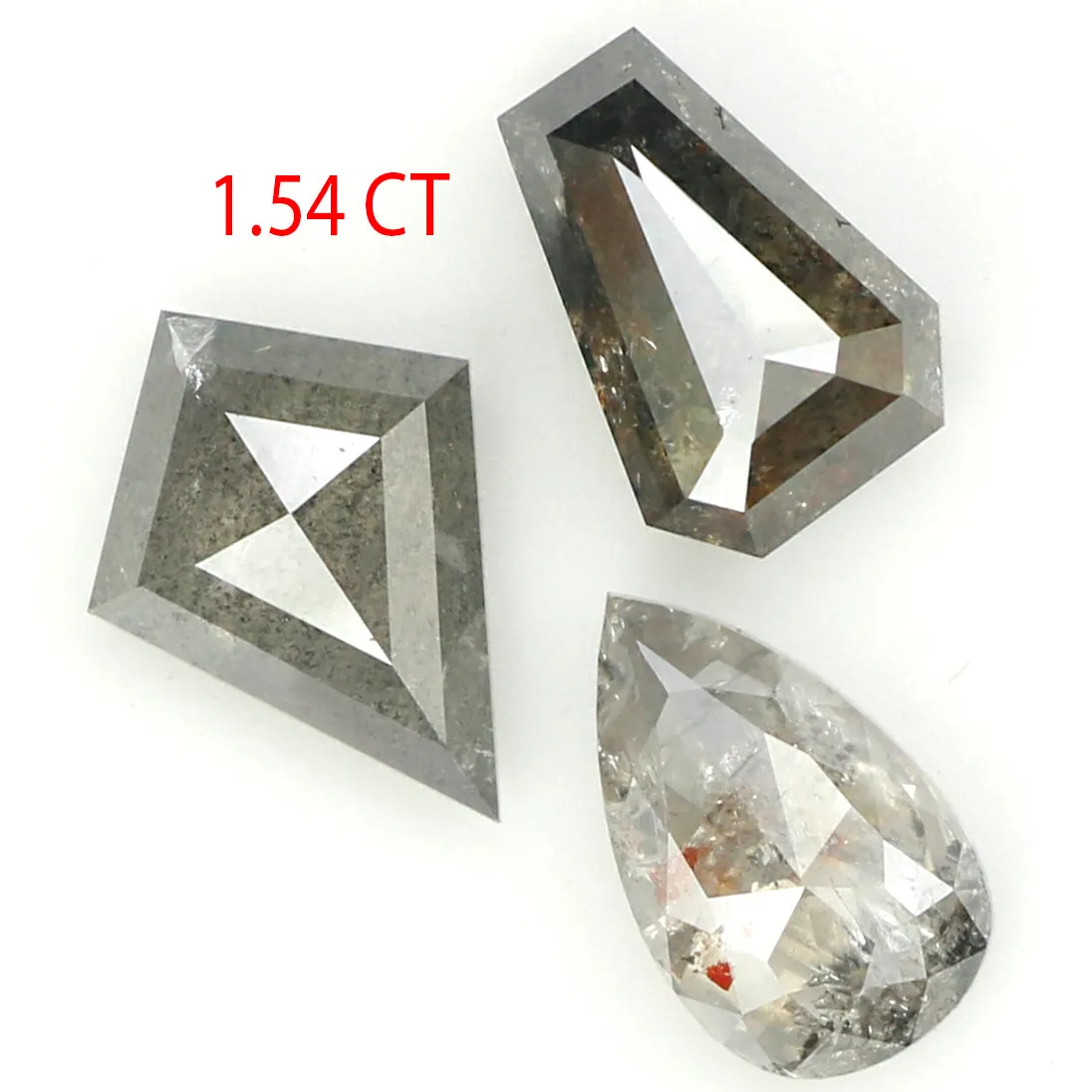 1.54 Ct Natural Loose Diamond, Mix Diamond, Salt And Pepper Diamond, Black Diamond, Grey Diamond, Minimal Diamond, Geometric Dia