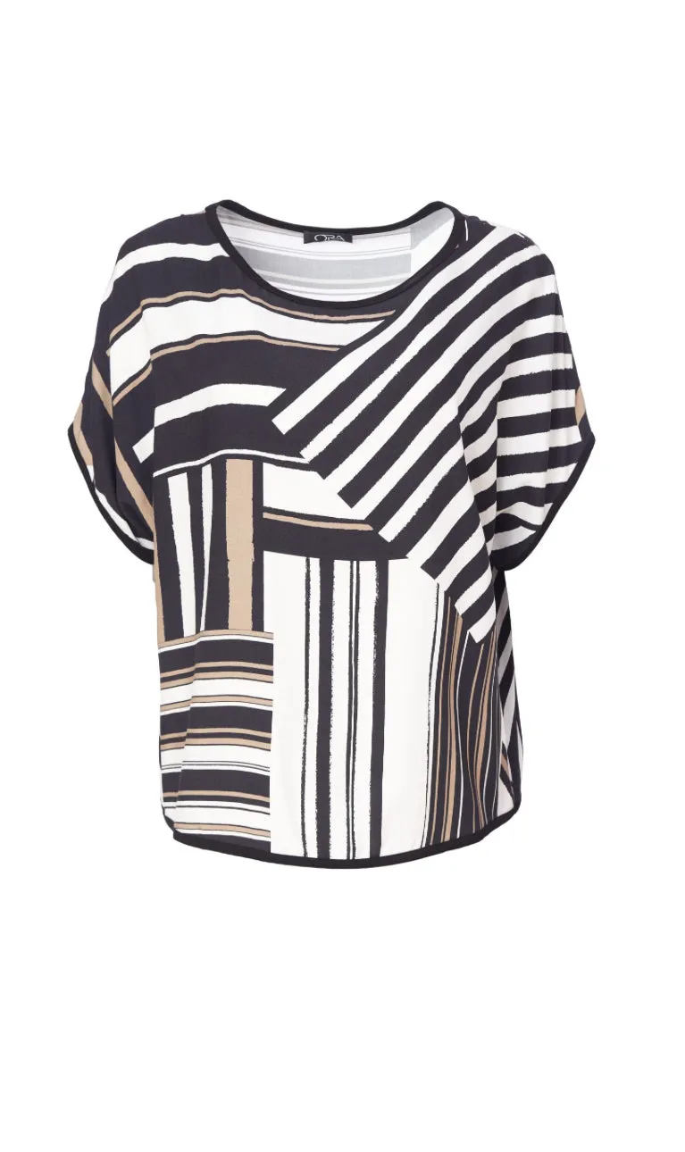 160 Bat Wing Stripe Top - Naya