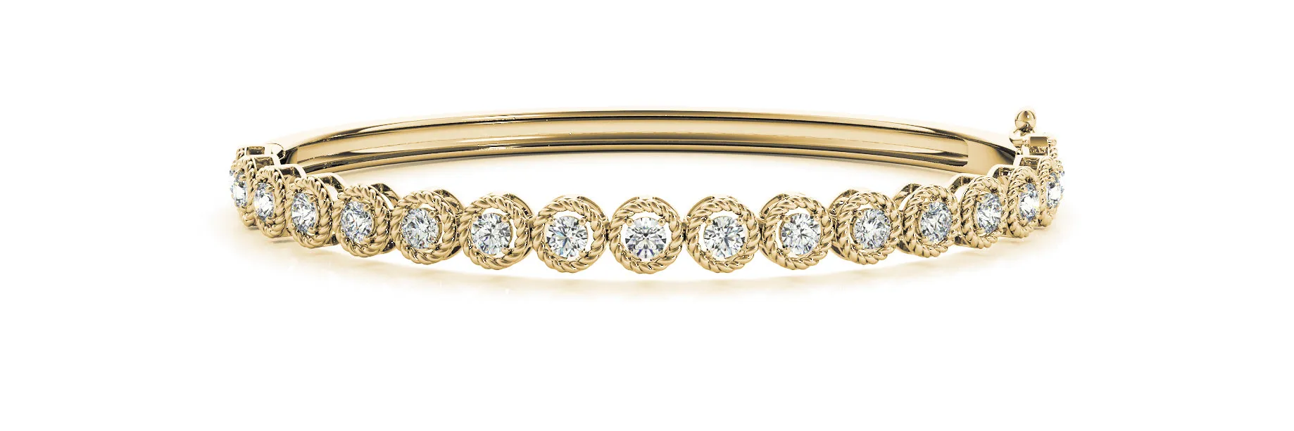 1.75ct Round Cut Diamond Halo Illusion Tennis Bangle Bracelet set in 14k Gold