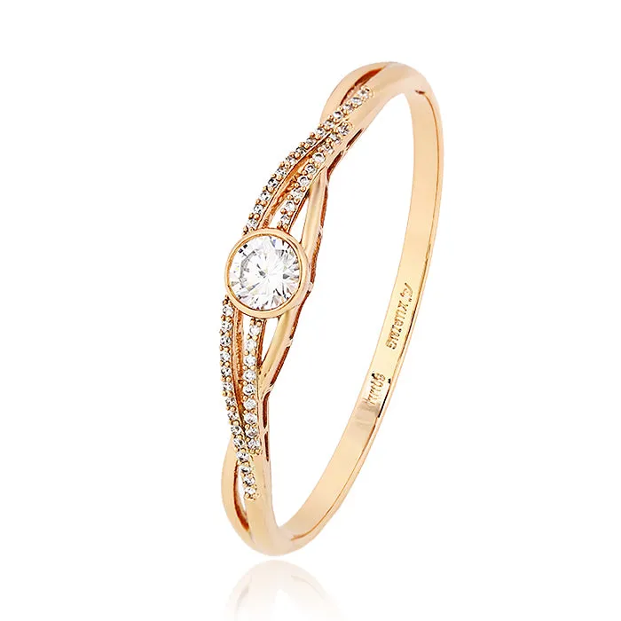 18k Rose Gold Plated Hinged Bangle Bracelet