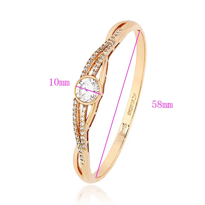 18k Rose Gold Plated Hinged Bangle Bracelet