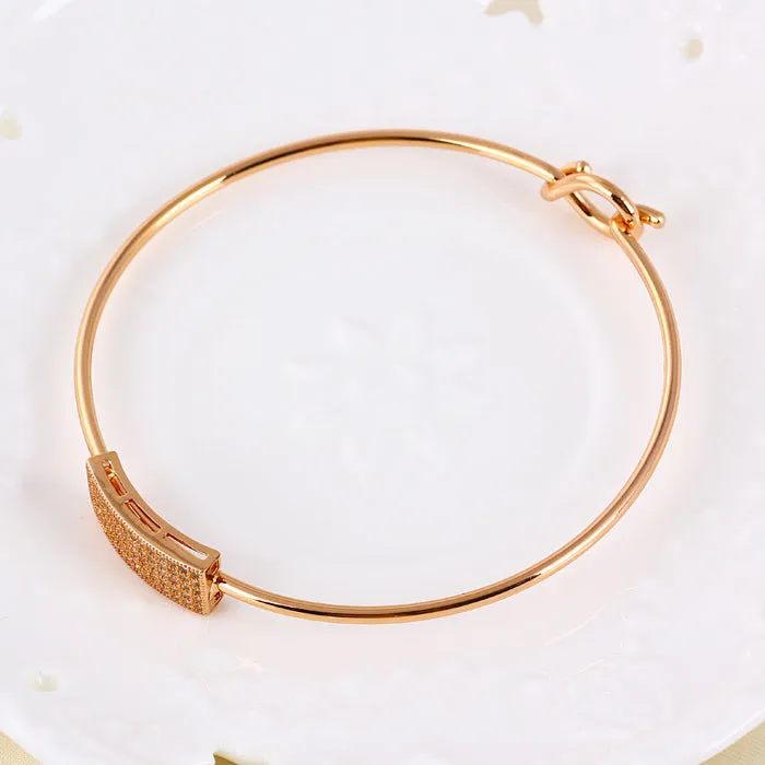 18k Rose Gold Plated Sleek Bangle