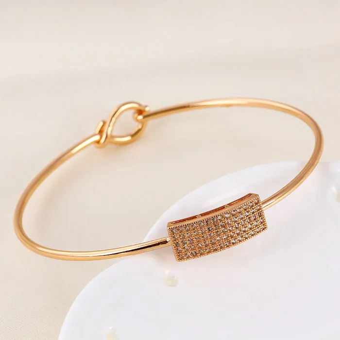 18k Rose Gold Plated Sleek Bangle