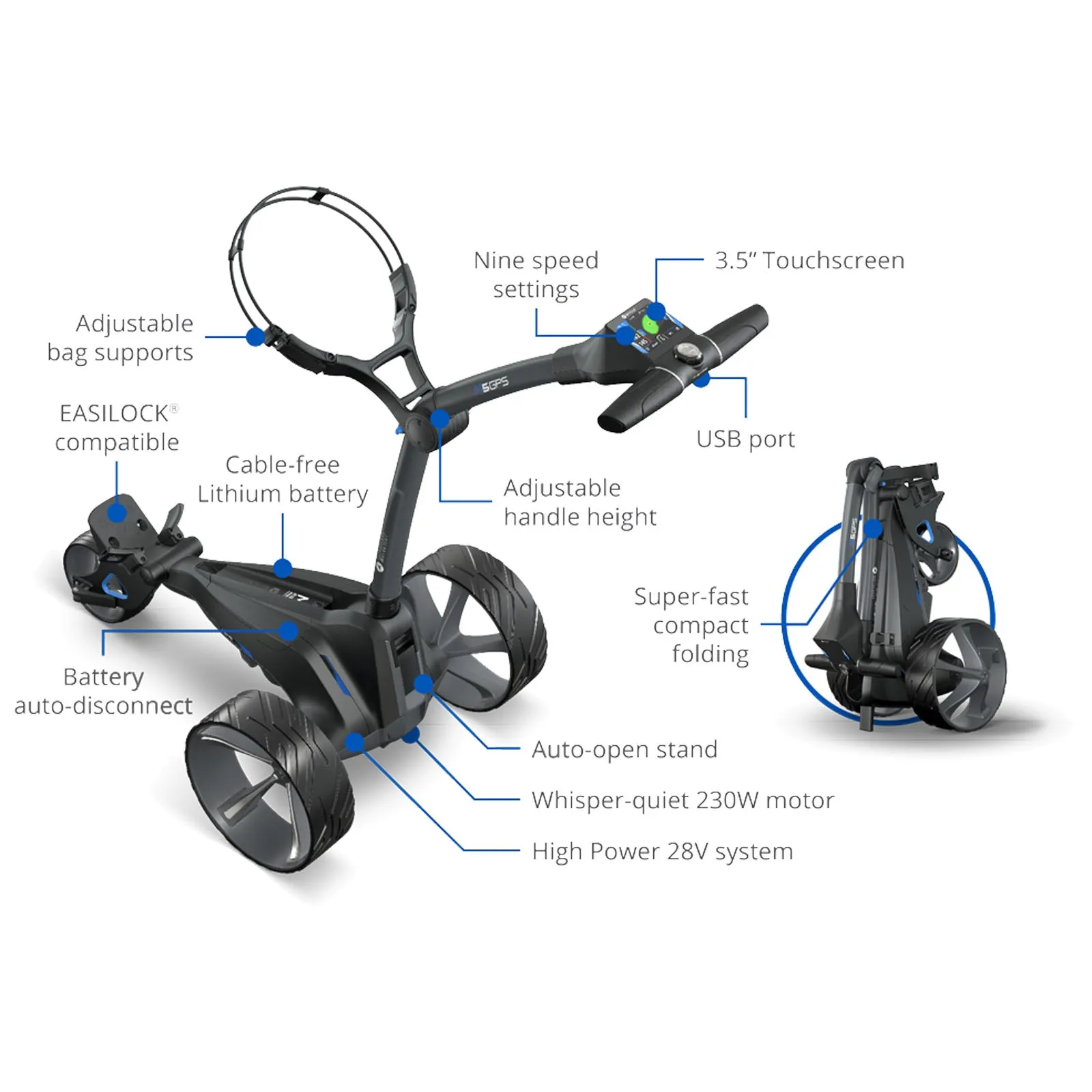 2024 Motocaddy M5 GPS Electric Golf Trolley