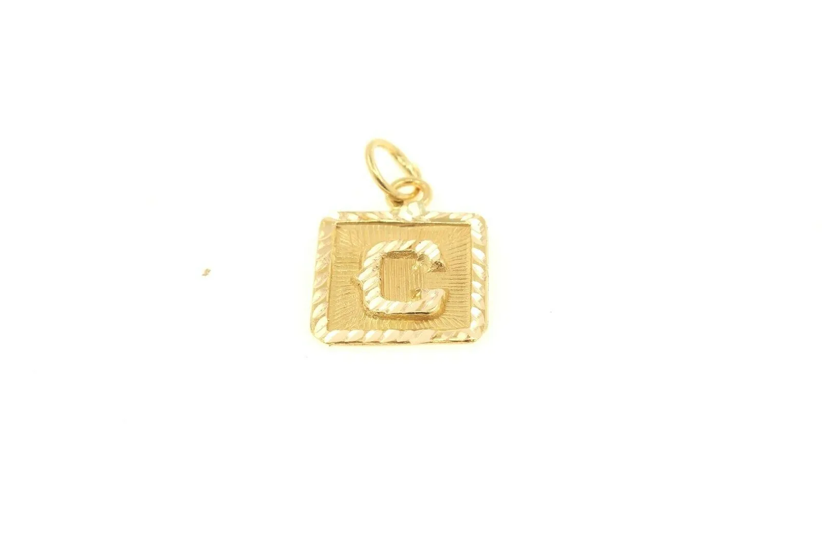 22k 22ct Solid Gold Charm Letter C Pendant Square Design p1105 ns