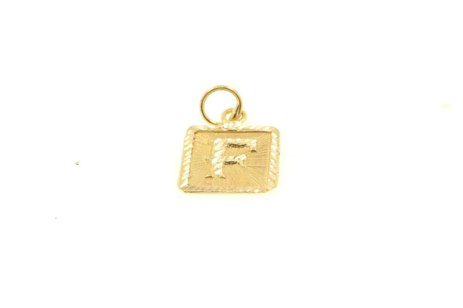 22k 22ct Solid Gold Charm Letter F Pendant Square Design p1108 ns