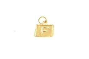 22k 22ct Solid Gold Charm Letter F Pendant Square Design p1108 ns