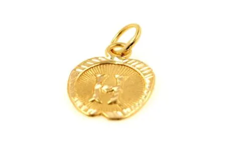 22k 22ct Solid Gold Charm Letter H Pendant Apple Design p1216 ns