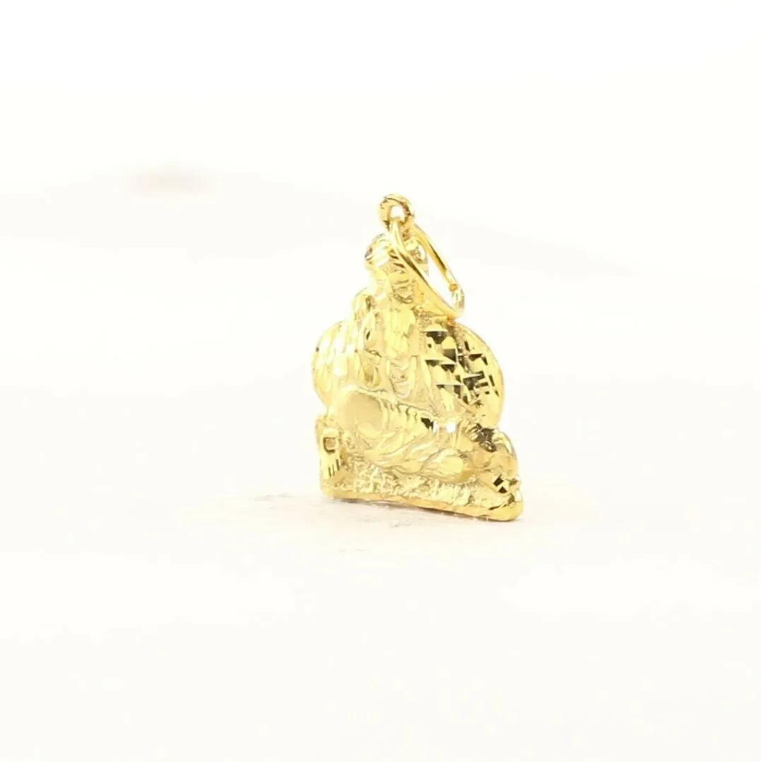 22k 22ct Solid Gold ELEGANT Simple Diamond Cut Religious Sai Baba Pendant P1519