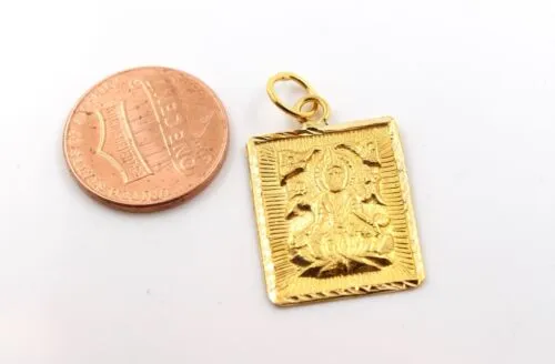 22k 22ct Solid Gold hindu goddess SHRI LAKSHMI MATA pendant charm P1035 ns