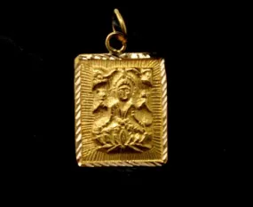 22k 22ct Solid Gold hindu goddess SHRI LAKSHMI MATA pendant charm P1035 ns