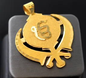 22k 22ct Solid Gold Sikh Religious EK ONKAR pendant Modern Design p721