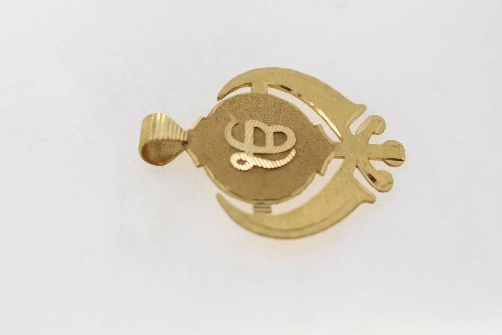 22k 22ct Solid Gold Sikh Religious EK ONKAR pendant Modern Design p721