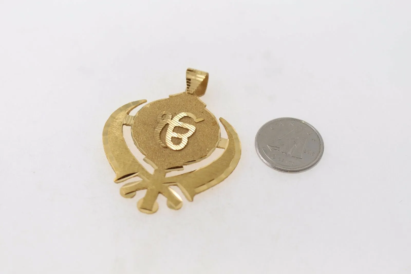 22k 22ct Solid Gold Sikh Religious EK ONKAR pendant Modern Design p721