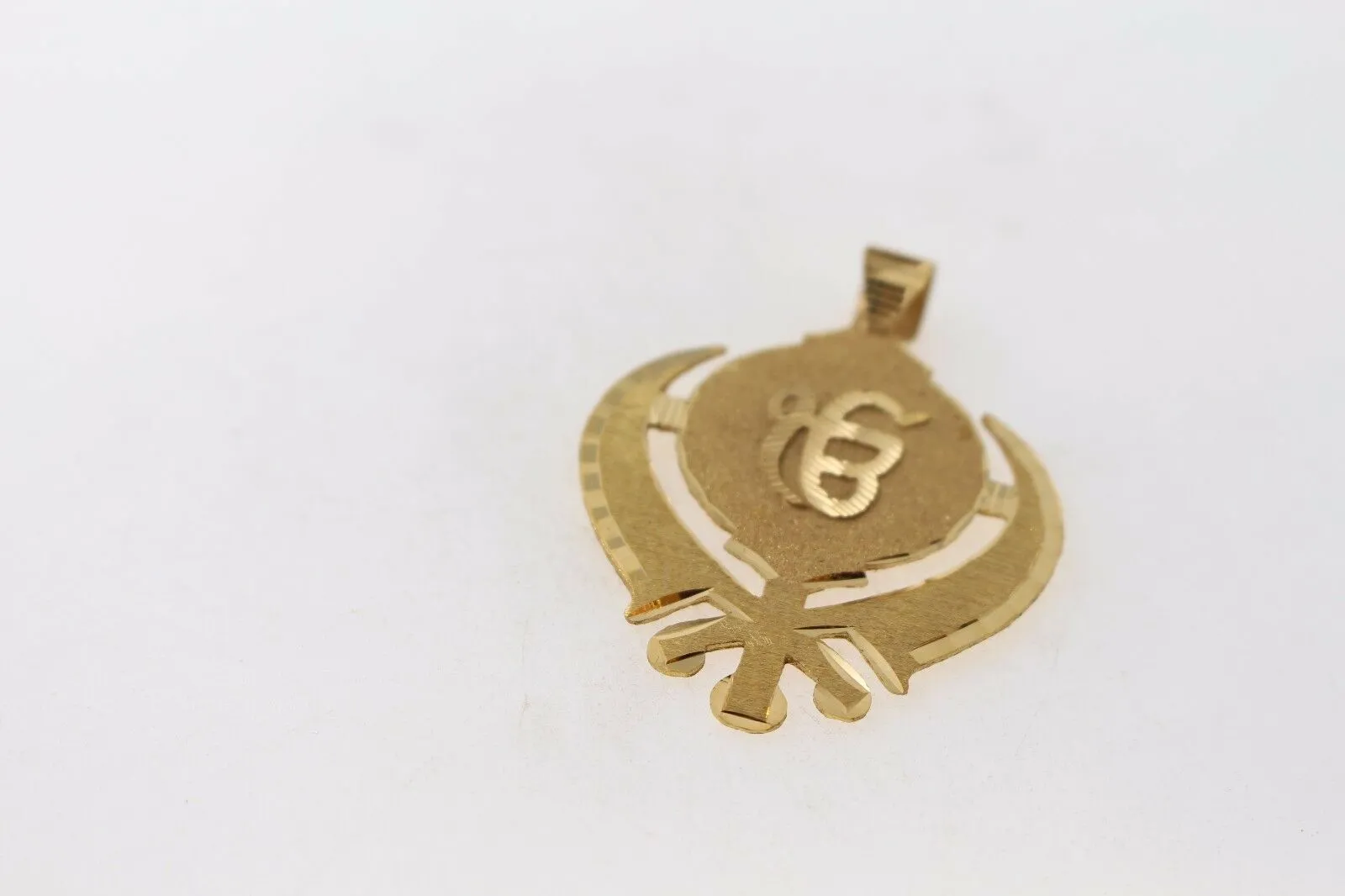 22k 22ct Solid Gold Sikh Religious EK ONKAR pendant Modern Design p721