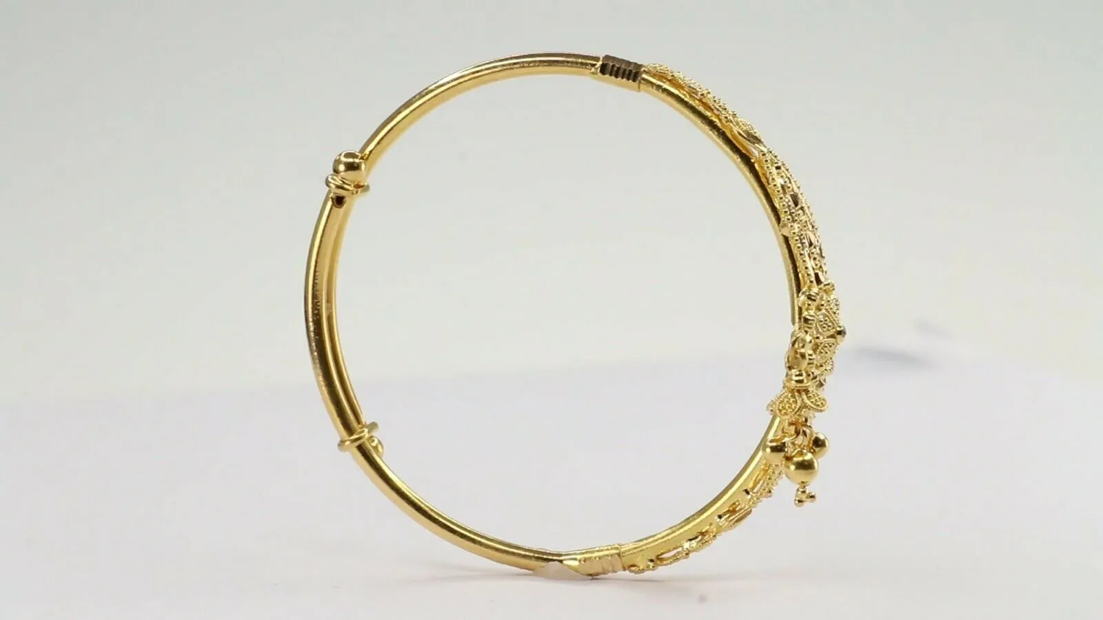 22k Bangle Solid Gold ELEGANT Children Bangle Adjustable Size 1.7 inch CB1192