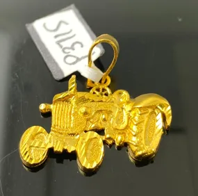 22k Solid Gold Punjabi Mens Tractor Pendant P3715