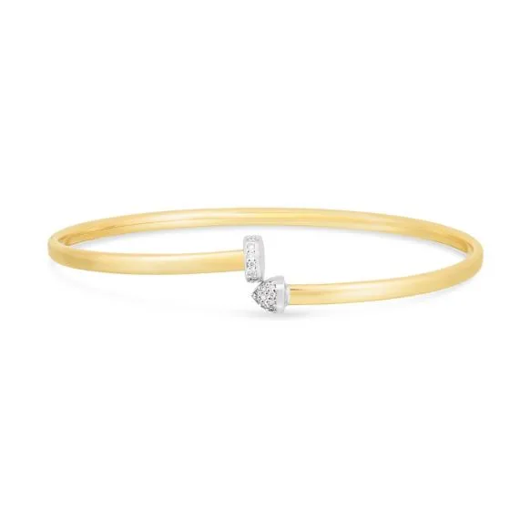 3MM Yellow Gold Two Tone Bangle