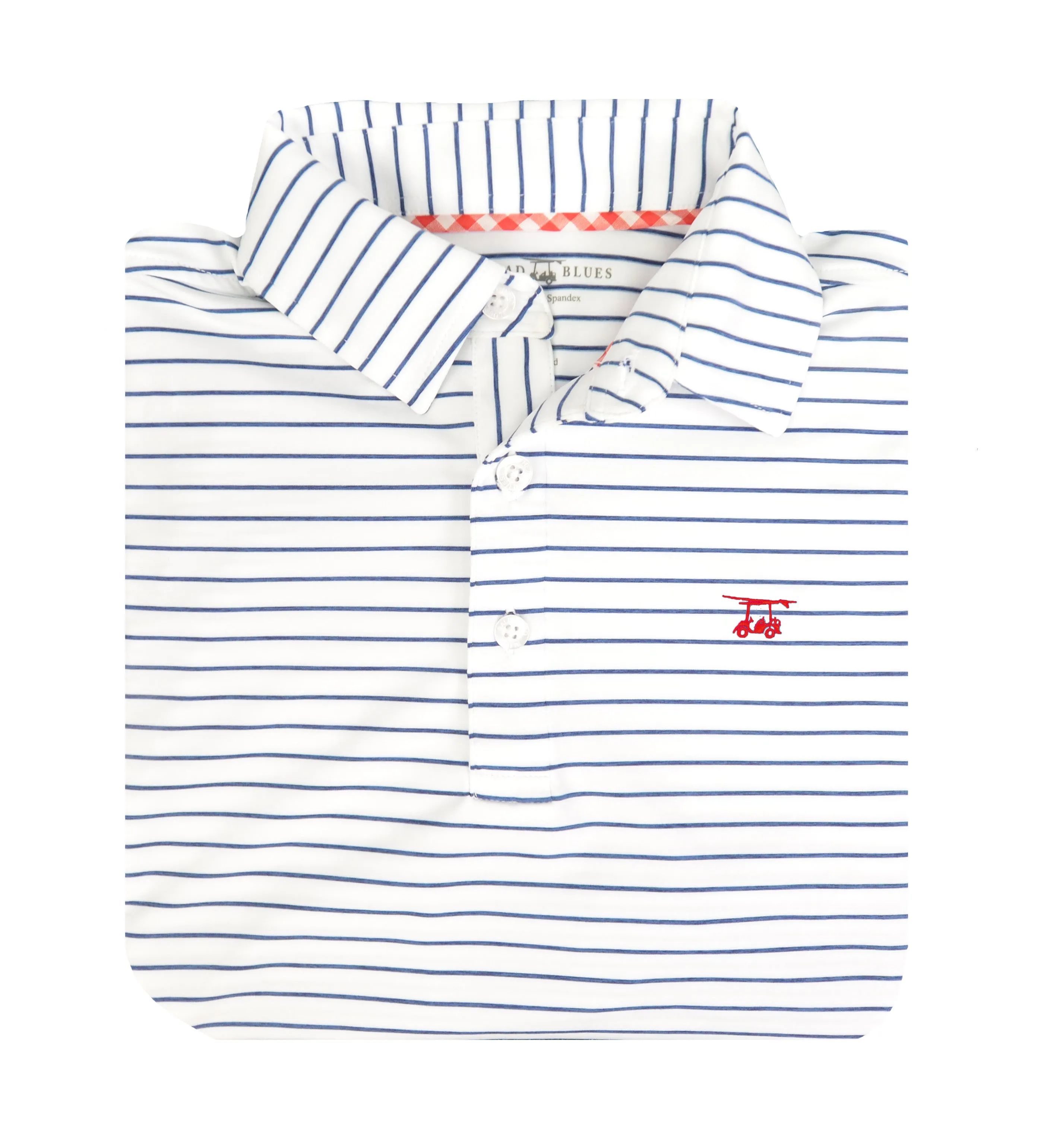 Albatross Polo - White w/ Heather Regatta Pinstripes