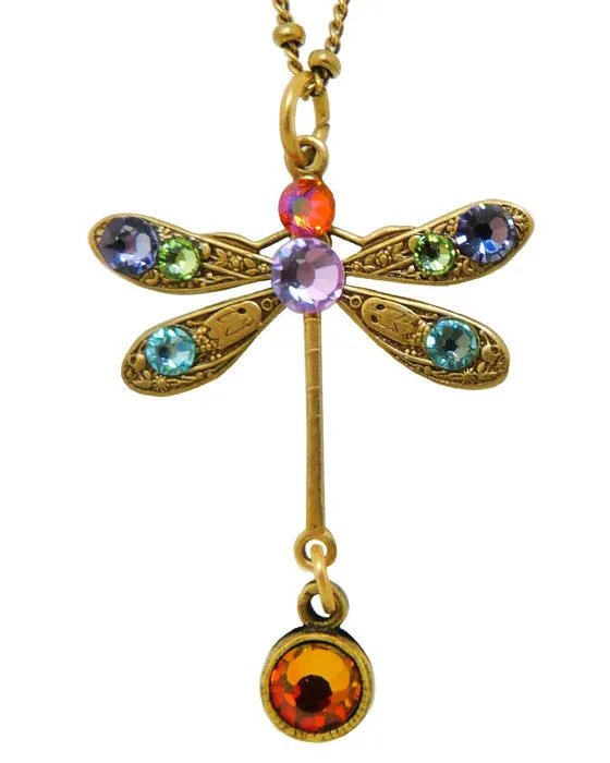 Anne Koplik Swarovski Crystal Single Dragonfly Necklace NKG103MUL Multicolor Gol