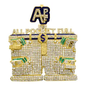 APL All Pockets Full Diamond Pendant 3.25cttw 10K Yellow Gold