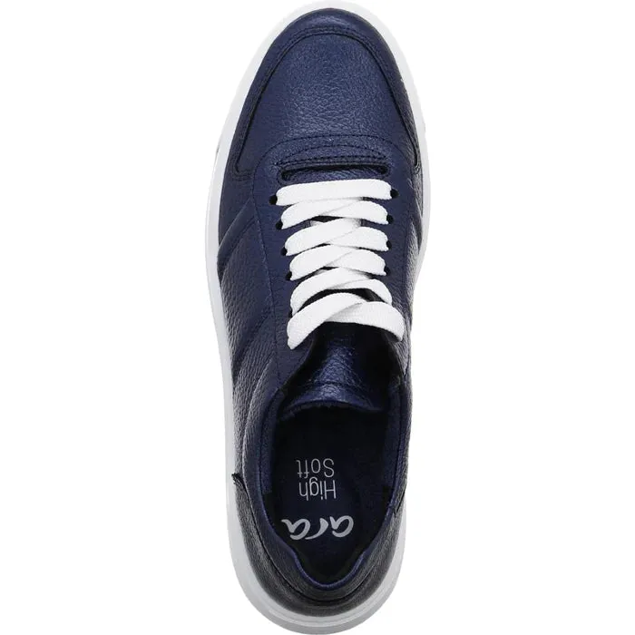 ARA CANBERRA BLUE METALLIC TRAINER 12-23001-15