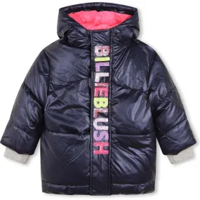 Billieblush Logo Puffer Jacket, Navy