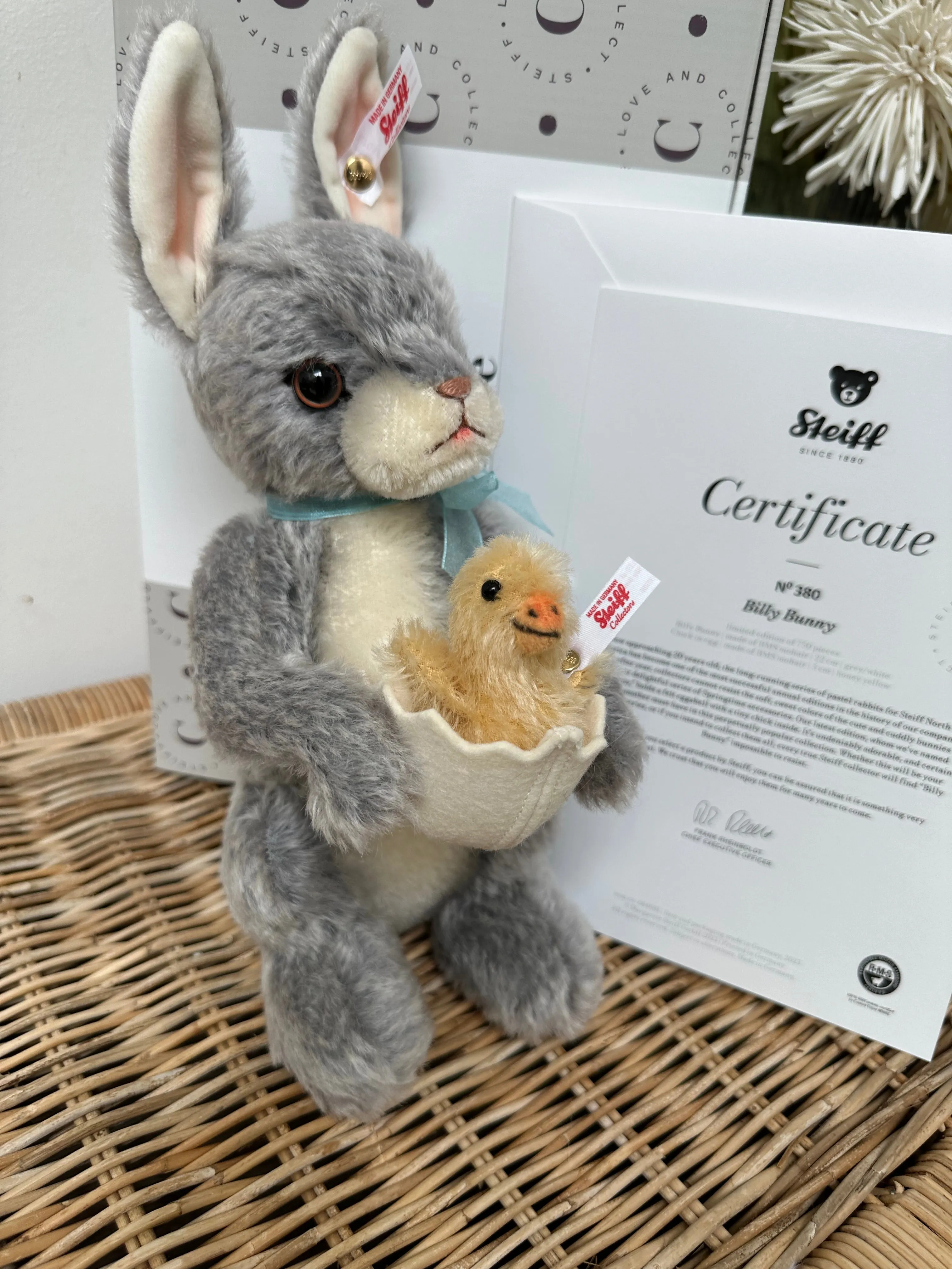 Billy Bunny Rabbit & Chic Steiff Limited Edition Collectable No 380