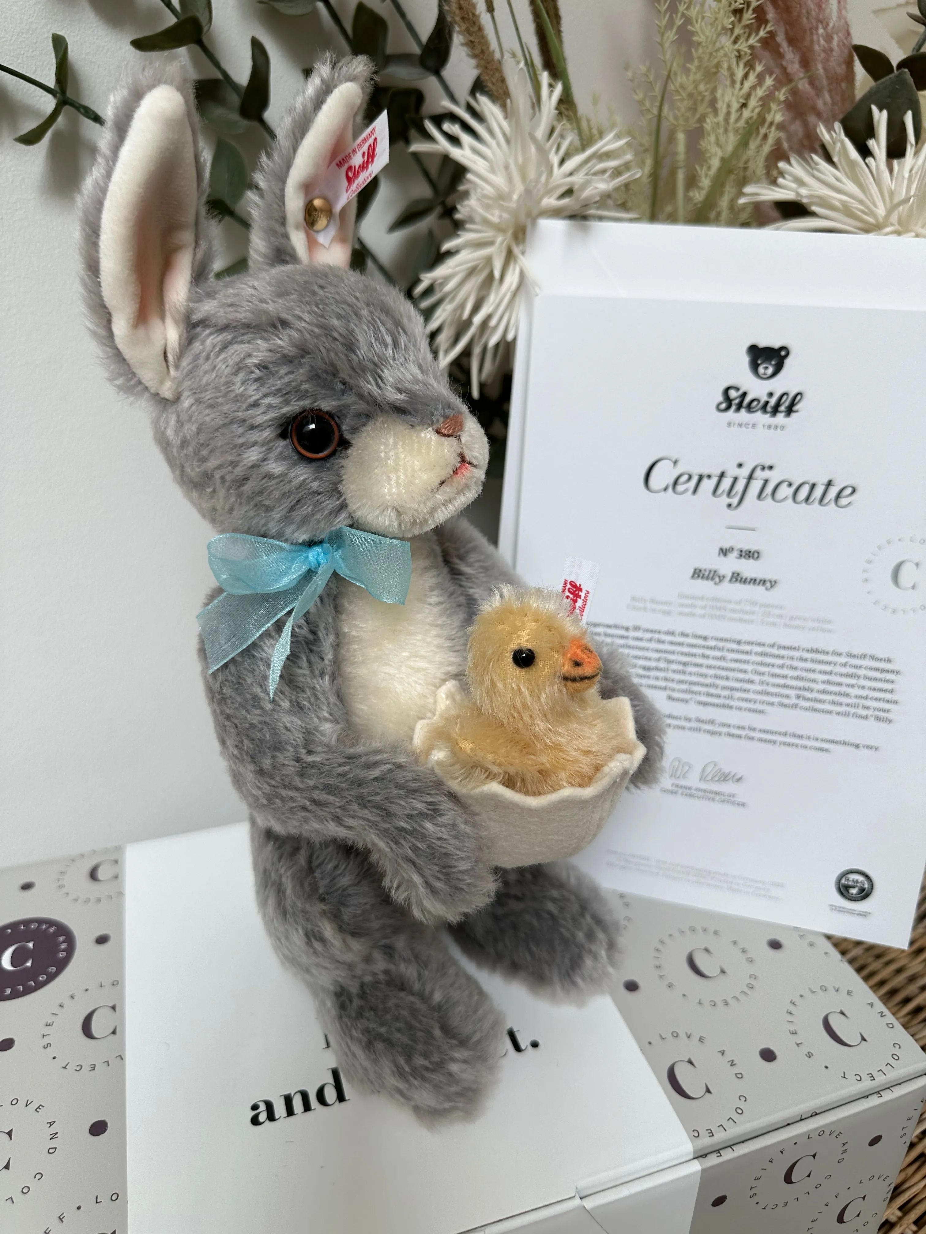 Billy Bunny Rabbit & Chic Steiff Limited Edition Collectable No 380