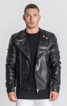 Black Legacy Textured Biker Jacket