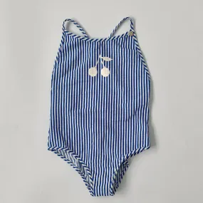 Bonpoint Blue And White Stripe Swimsuit: 4 Years