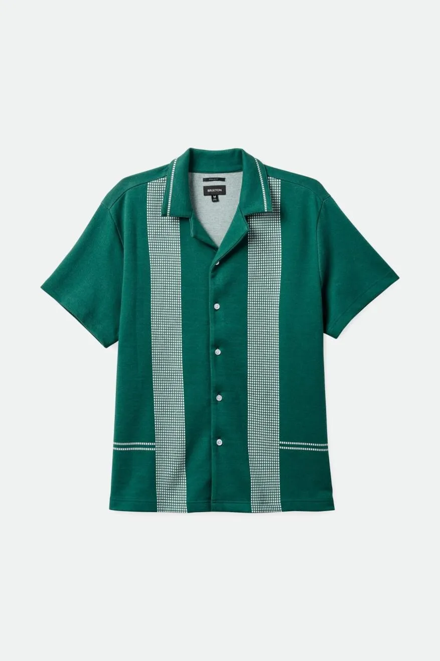 Bunker Jacquard S/S Camp Collar Woven Shirt - Trekking Green