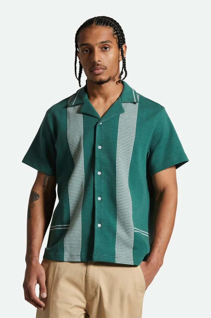 Bunker Jacquard S/S Camp Collar Woven Shirt - Trekking Green