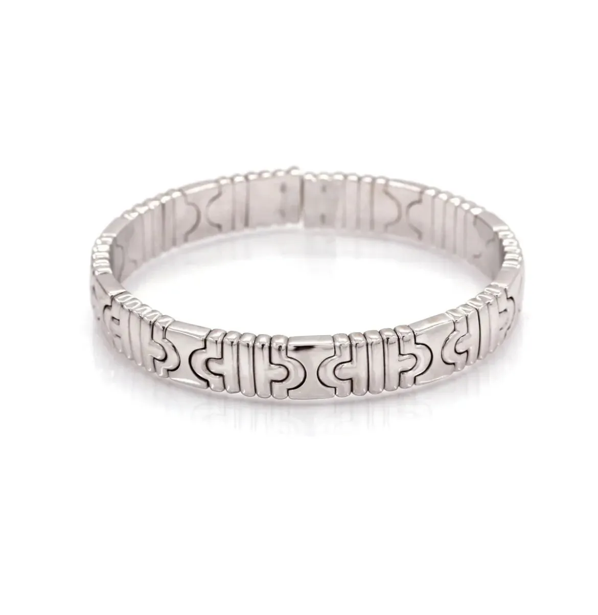 Bvlgari Parentesi Bangle Bracelet 18k White Gold 15K RETAIL