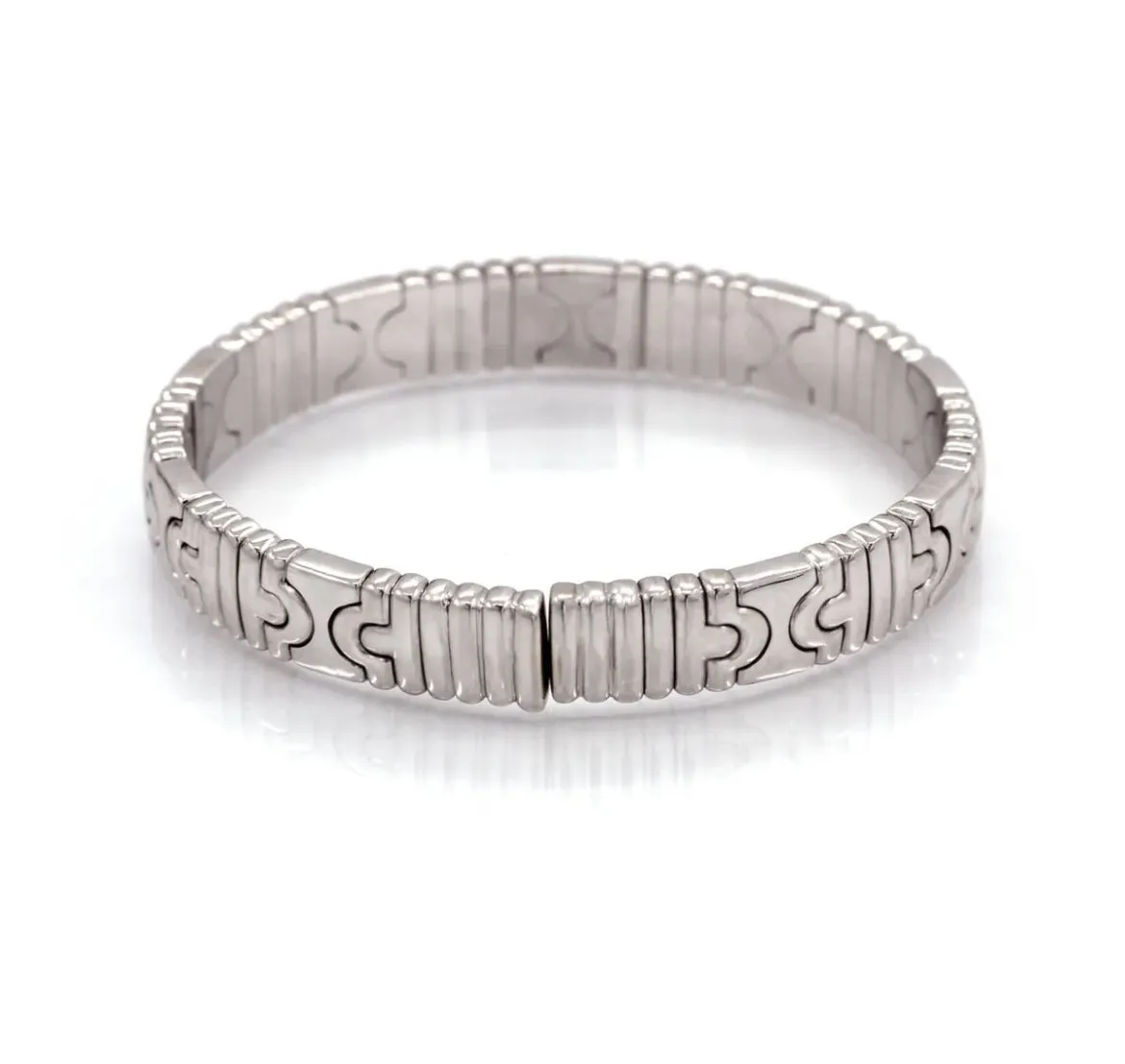 Bvlgari Parentesi Bangle Bracelet 18k White Gold 15K RETAIL