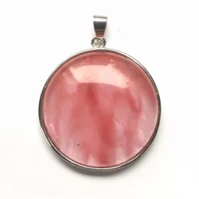 Cherry Quartz Round Pendant 32mm