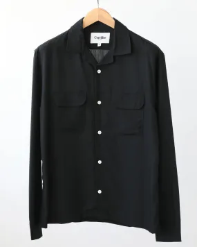 Corridor Lyocell Camp Collar LS - Black