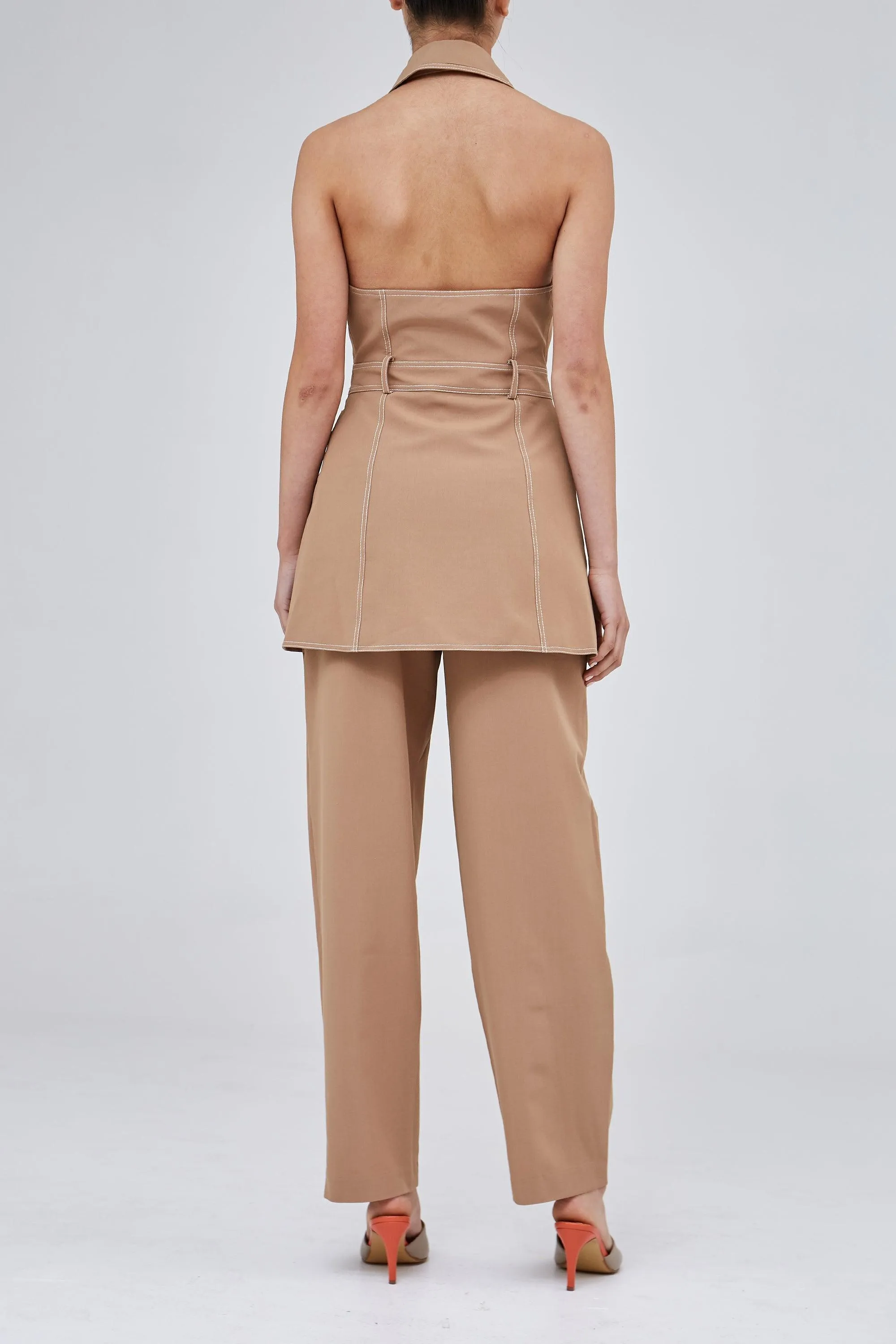 Deconstruct Vest in Camel